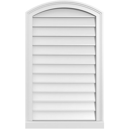 Arch Top Surface Mount PVC Gable Vent: Functional, W/ 2W X 2P Brickmould Sill Frame, 22W X 36H